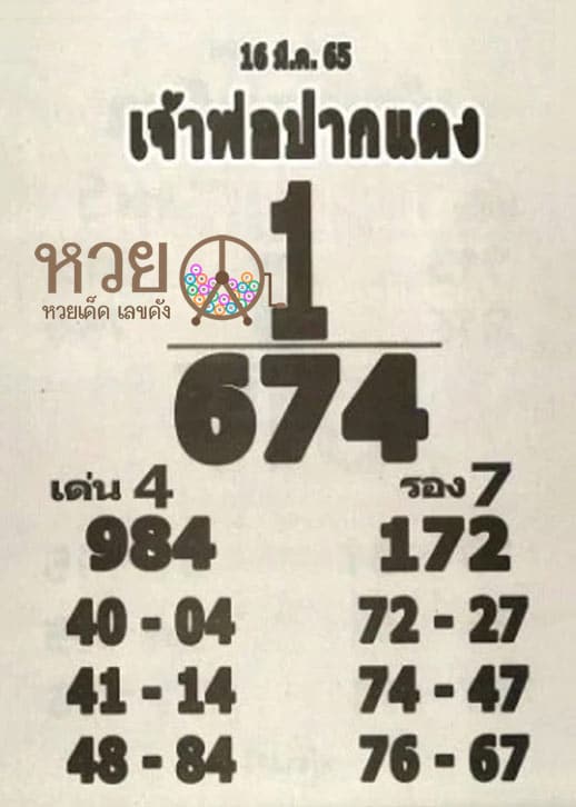เลขเด็ด เจ้าพ่อปากแดง