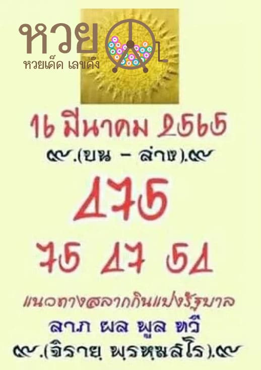 เลขเด็ด แนวทางสลาก