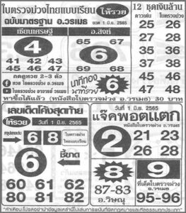 เลขเด็ด หวยใบตรวจม่วง