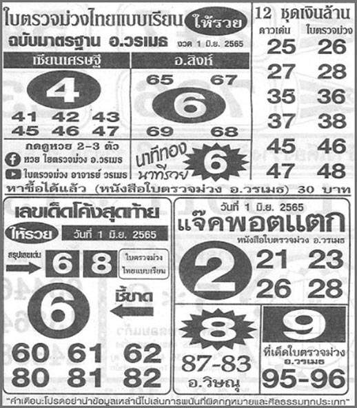 เลขเด็ด หวยใบตรวจม่วง