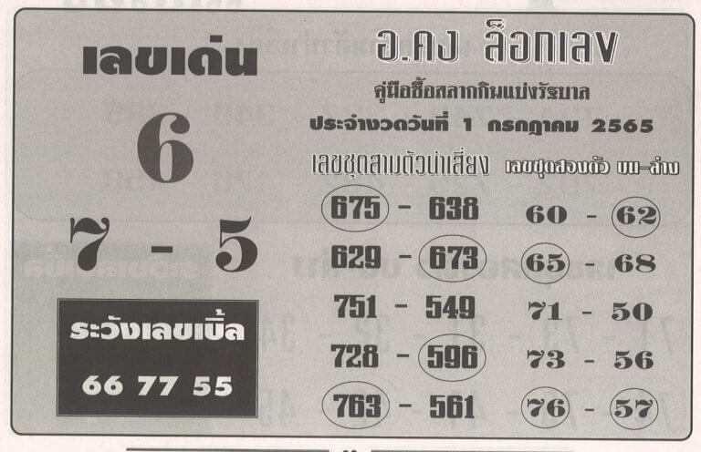 เลขเด็ด อาจารย์คง