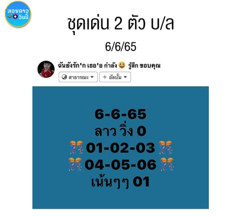 เลขเด็ดหวยลาว 6-6-65