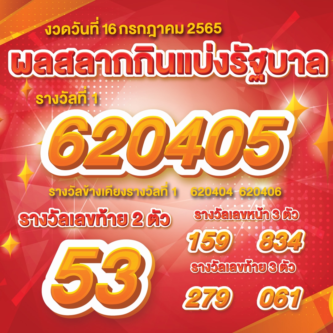 ตรวจผลหวย16/7/65