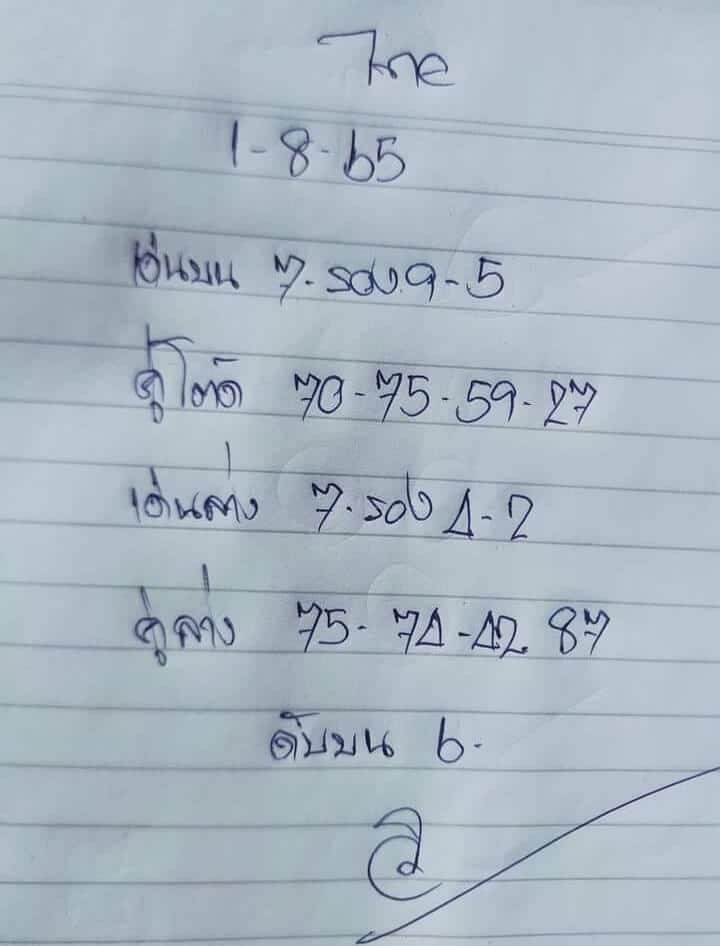 เลขเด็ด หวยอาจารย์วิ1/8/65