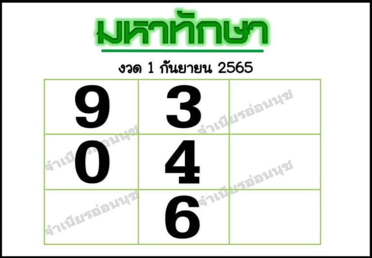 เลขเด็ด มหาทักษา1-9-65