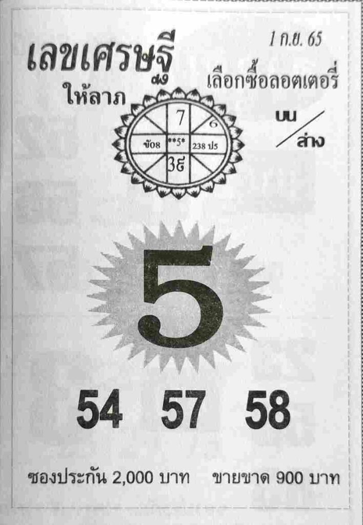 เลขเด็ด เลขเศรษฐี1/9/65