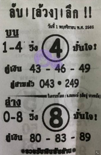 เลขเด็ด ลับล้วงลึก1-11-65