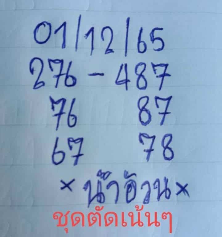 เลขเด็ด หวยน้าอ้วน1-12-65