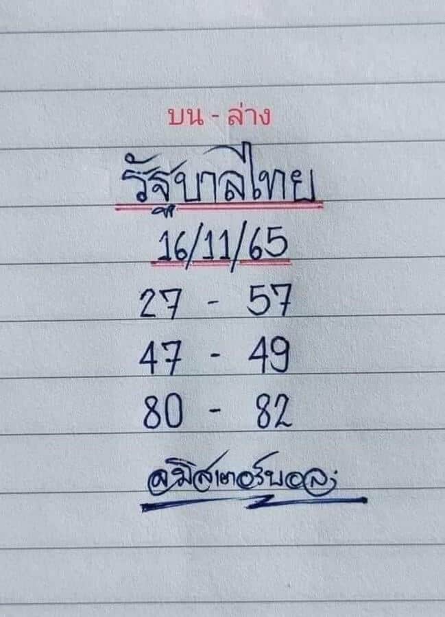 เลขเด็ด หวยมิสเตอร์บอล16-11-65