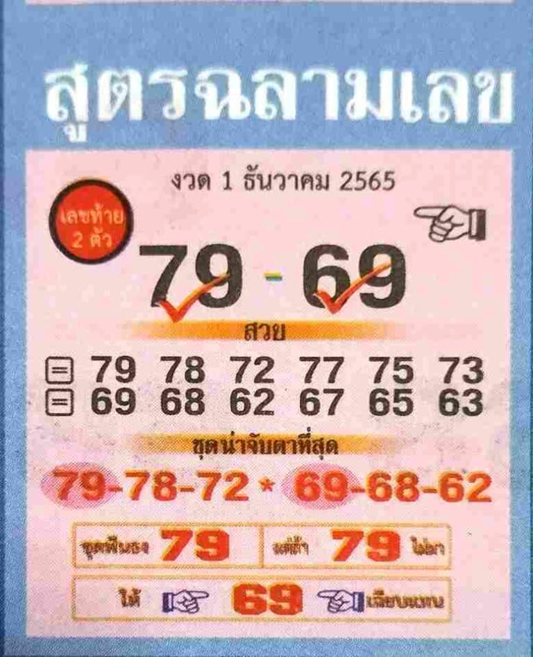 เลขเด็ด หวยสูตรฉลามเลข1-12-65