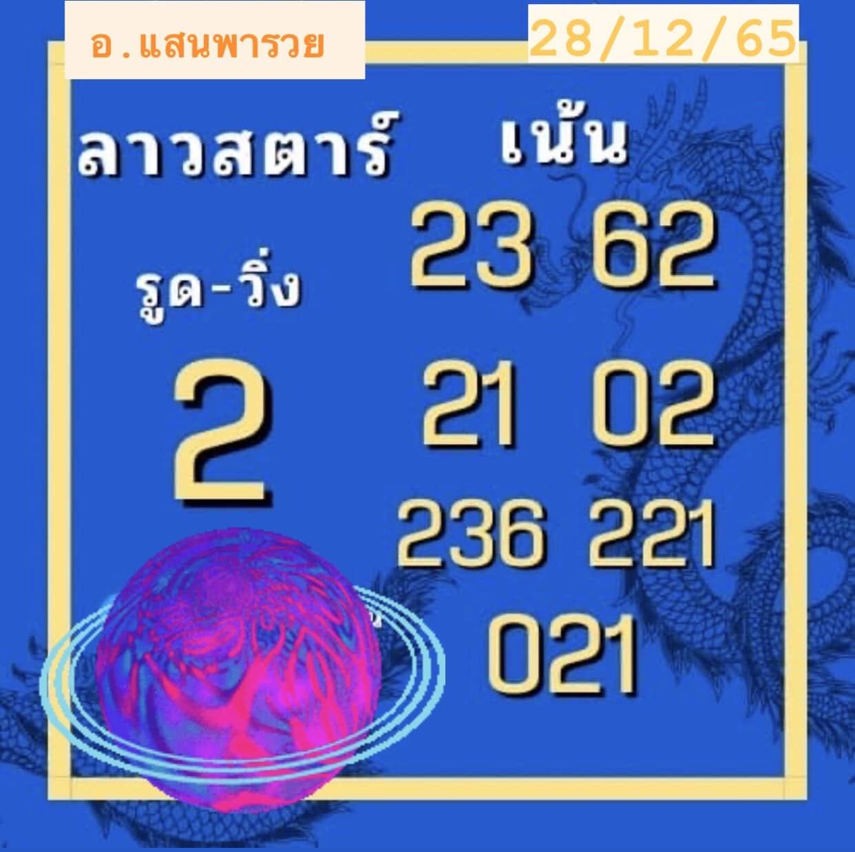 หวยลาว หวยลาว2ตัว 28-12-65