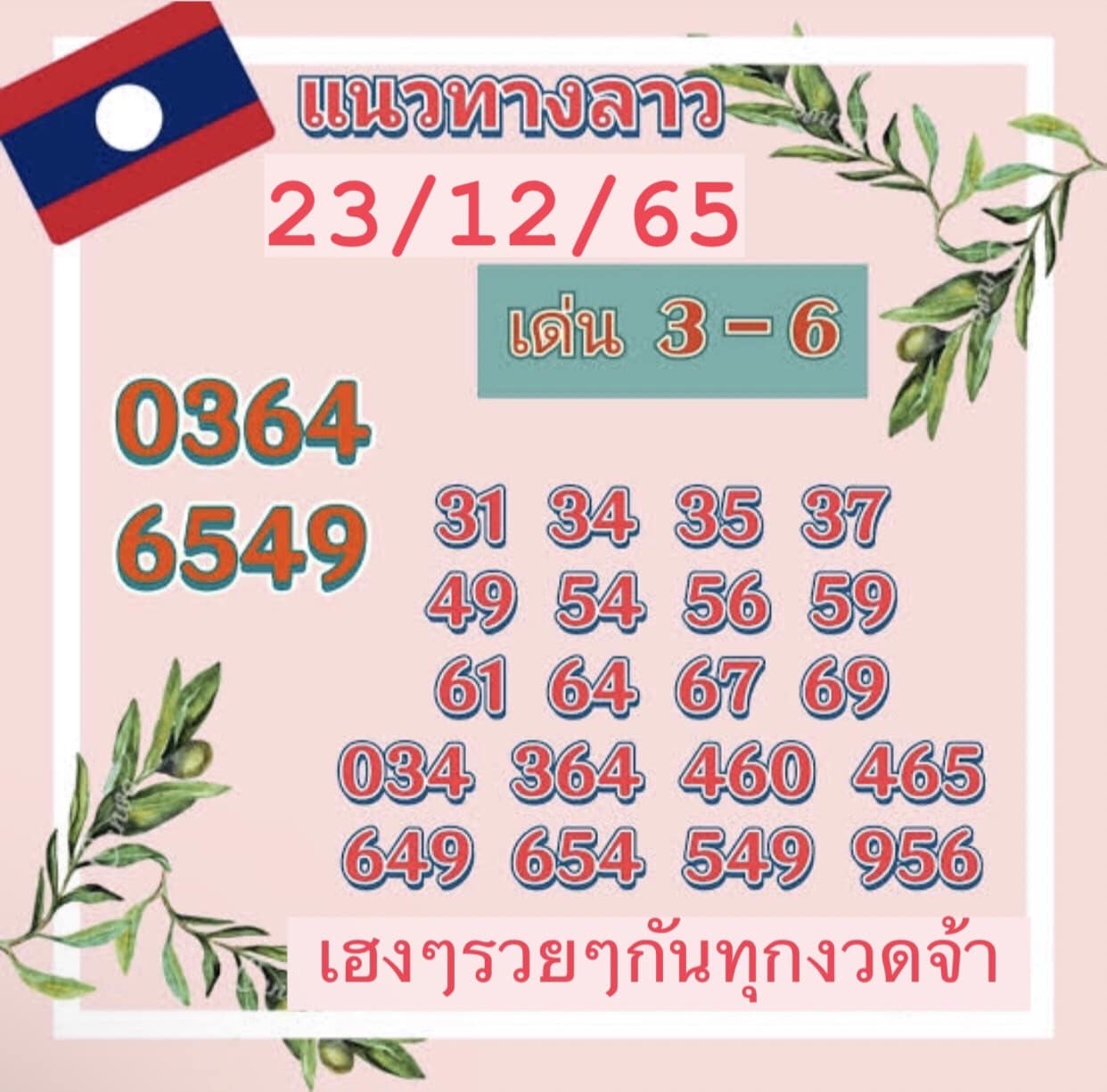 หวยลาว หวยลาว2ตัว 23-12-65