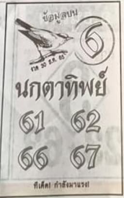 เลขเด็ด หวยนกตาทิพย์ 30-12-65