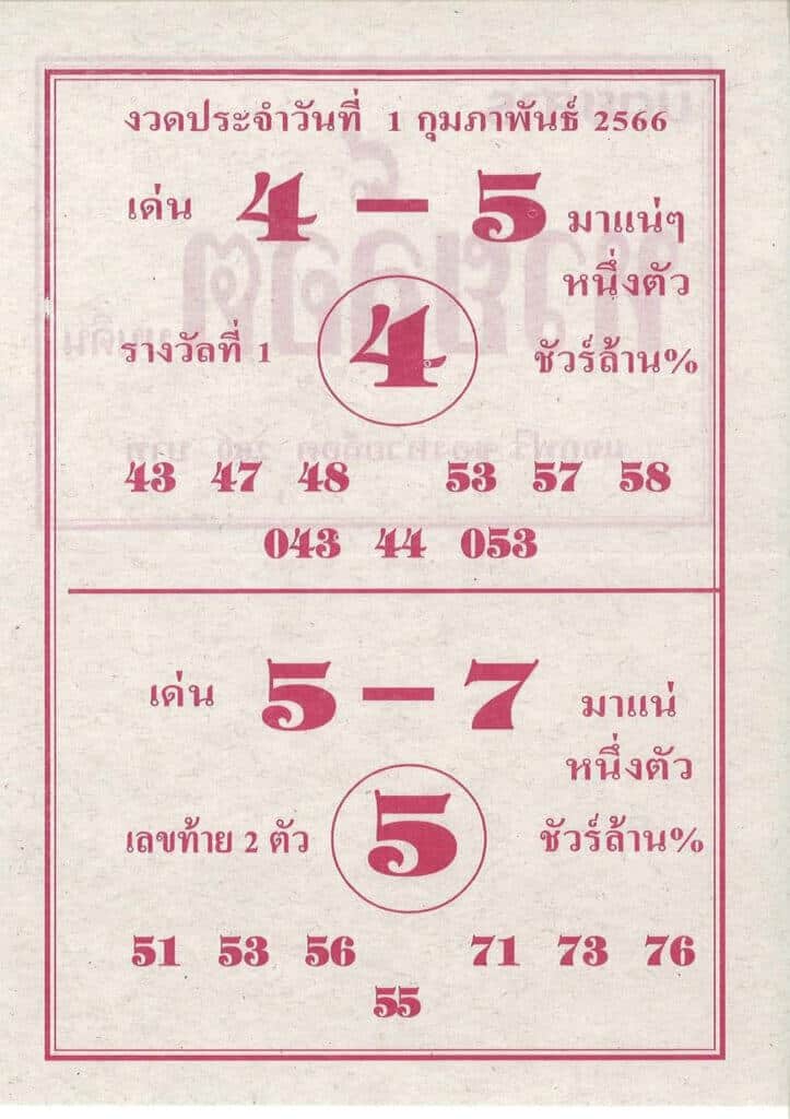 หวยล็อต 1-2-66