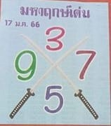 เลขเด็ด หวยมหาฤกษ์เด่น 17-1-66
