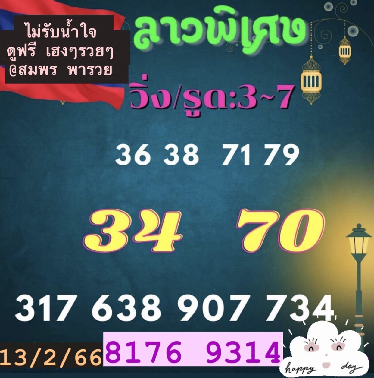 หวยลาว2ตัว 13-2-66