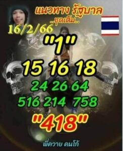 หวยลูกพ่อวิษณุกรรม 16-2-66