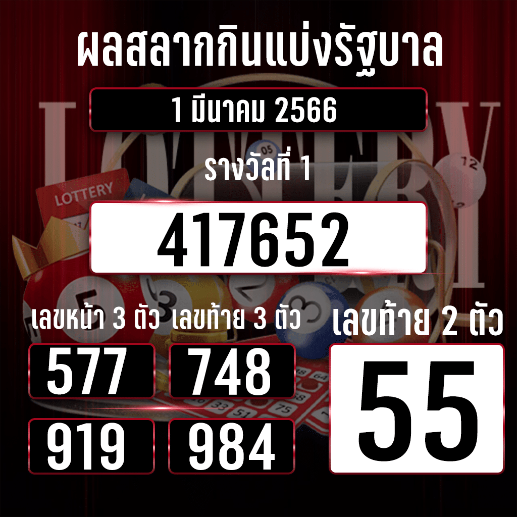 ตรวจหวย 1-3-2566