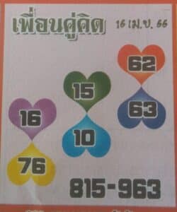 หวยเพื่อนคู่คิด 16-4-66