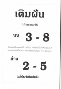 หวยเติมฝัน 1-6-66