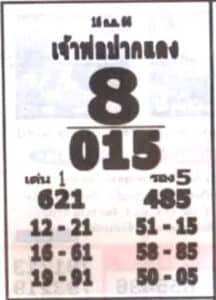 หวยเจ้าพ่อปากแดงงวดนี้ 16-7-66