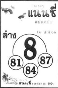 หวยแนนซี่งวดนี้ 16-8-66