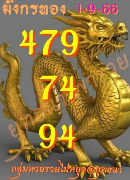 หวยมังกรทอง 1-9-66