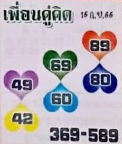 หวยเพื่อนคู่คิด 16-9-66