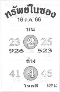 หวยทรัพย์ในซอง 16-10-66