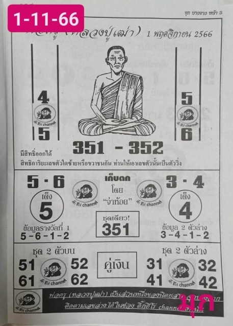 หวยพ่อครู 1-11-66