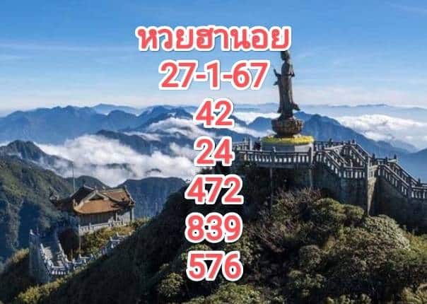 แนวทางหวยฮานอย 27-1-67