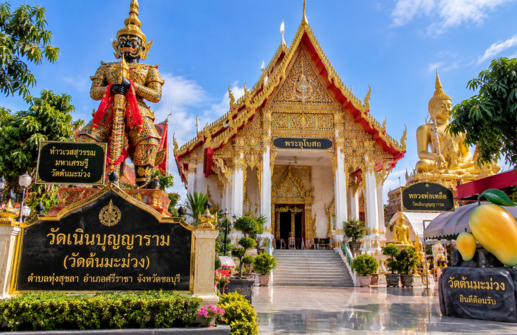 วัดเนินบุญญาราม (วัดต้นมะม่วง) จังหวัดชลบุรี ไหว้พระขอพรท้าวเวสสุวรรณมหาเศรษฐี