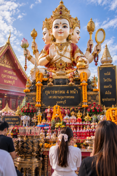 กุมารพรหม 4 หน้า เทวสถานกุมารพรหม นนทบุรี